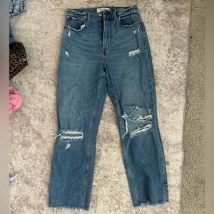 Distressed Blue Jeans